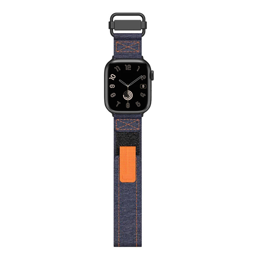 For Apple Watch Series 9 / 8 / 7 41mm / 6 / 5 / 4 / SE / SE (2020) / SE (2023) 40mm / 3 / 2 / 1 38mm Nylon Watch Strap - Jean Blue For Apple Watch Series 9 / 8 / 7 41mm / 6 / 5 / 4 / SE / SE (2020) / SE (2023) 40mm / 3 / 2 / 1 38mm Nylon Watch Strap - Jean Blue